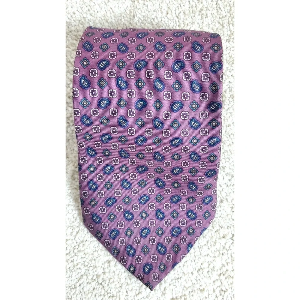 7th AVE Men's Neck Tie‎ Purple Geometric 57